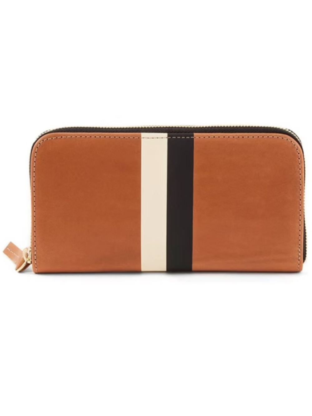 Clare V. Leather Zip Around Wallet in Neutral